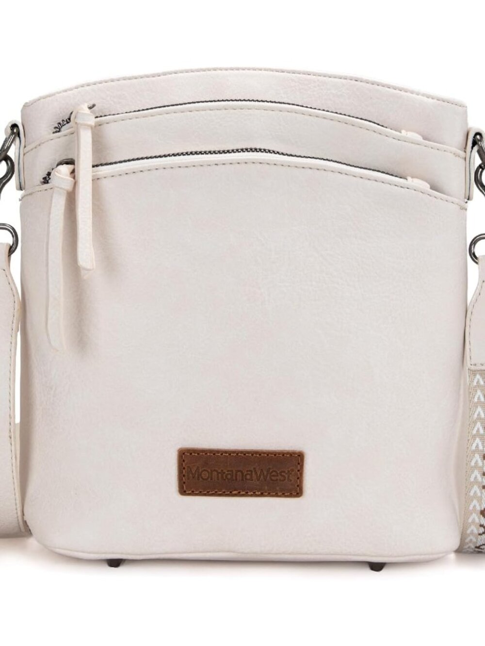 Multi Zip Pocket Crossbody Bag With Guitar Strap